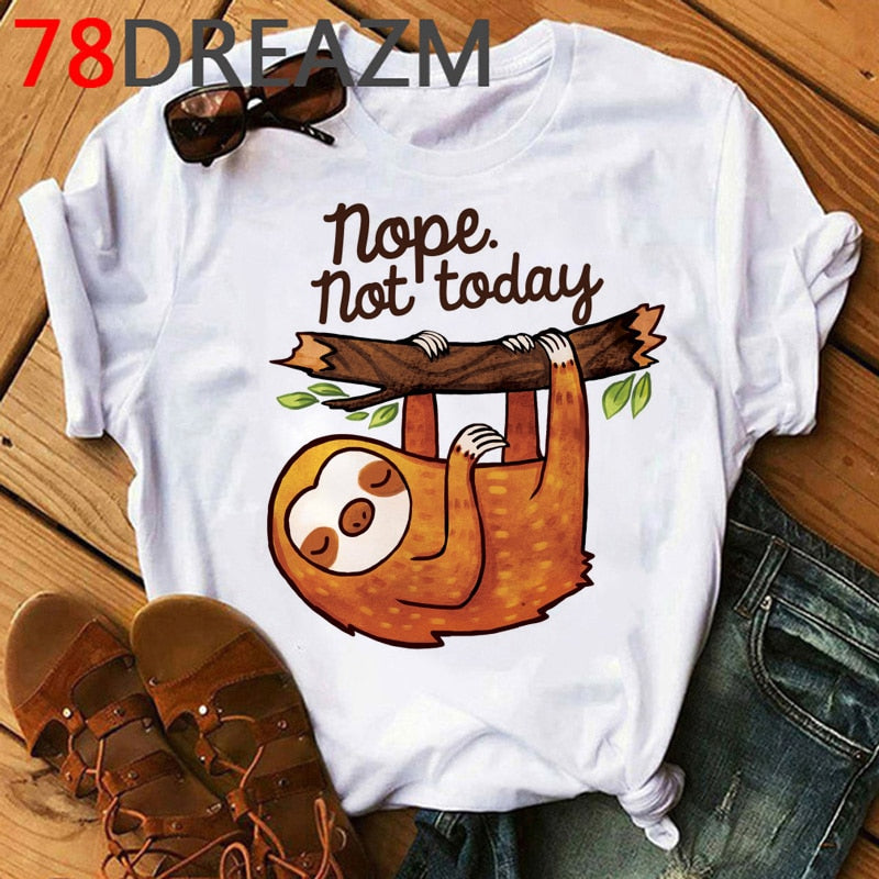 Funny Animal Sloth T Shirt Women Summer