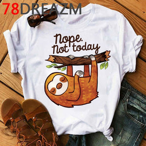 Funny Animal Sloth T Shirt Women Summer