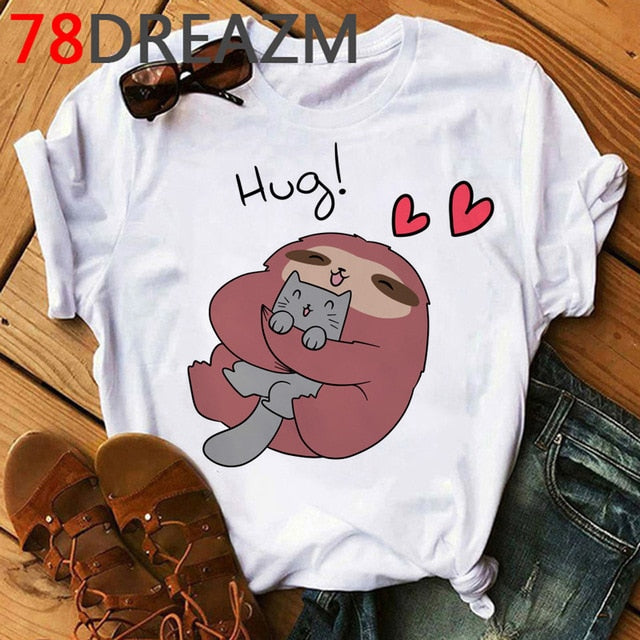 Funny Animal Sloth T Shirt Women Summer
