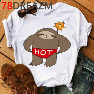 Funny Animal Sloth T Shirt Women Summer