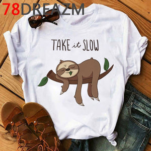Funny Animal Sloth T Shirt Women Summer