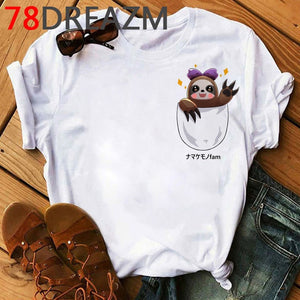 Funny Animal Sloth T Shirt Women Summer