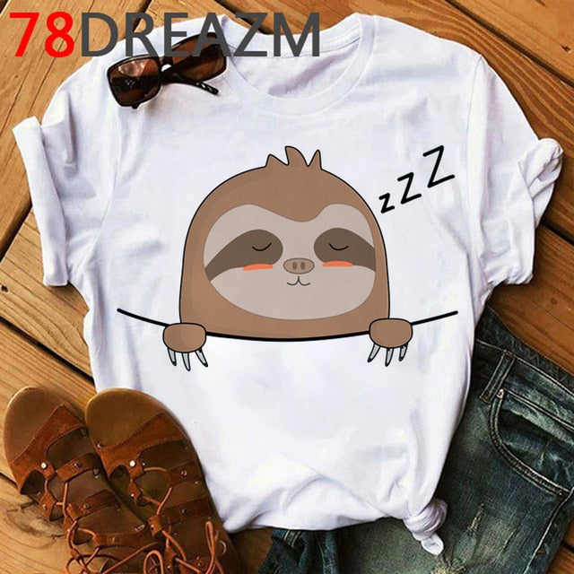 Funny Animal Sloth T Shirt Women Summer