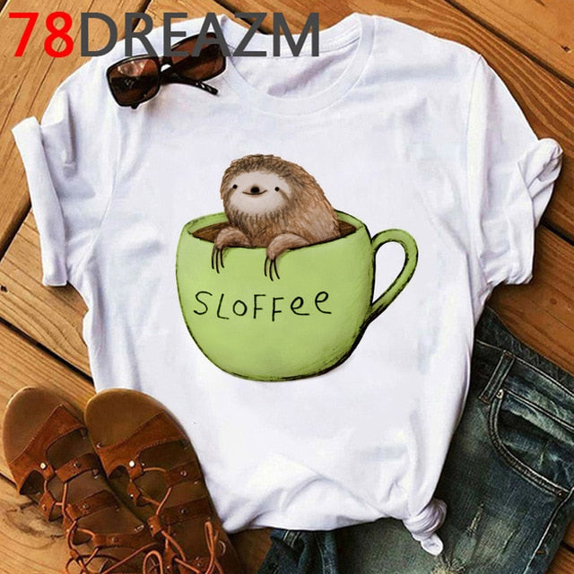 Funny Animal Sloth T Shirt Women Summer