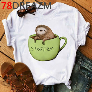 Funny Animal Sloth T Shirt Women Summer