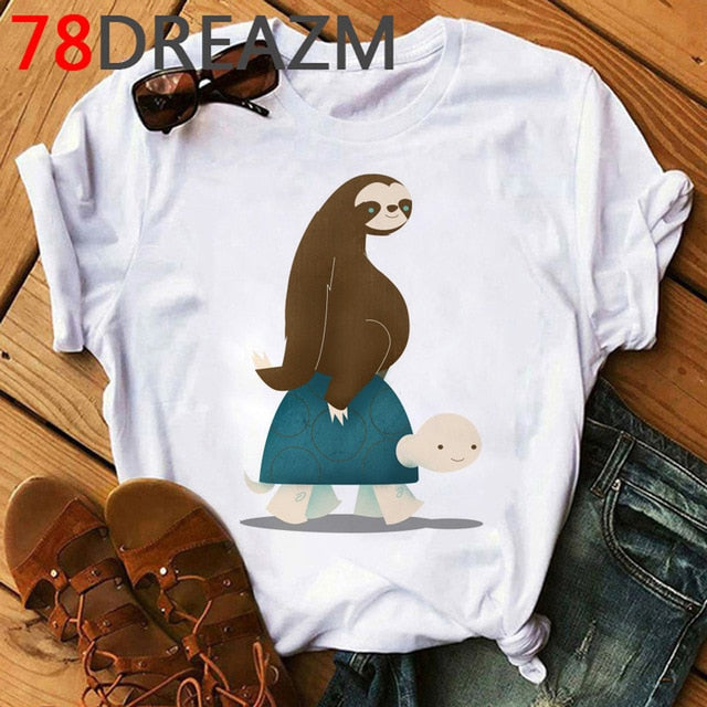 Funny Animal Sloth T Shirt Women Summer