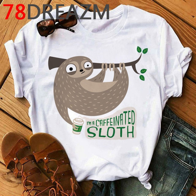 Funny Animal Sloth T Shirt Women Summer