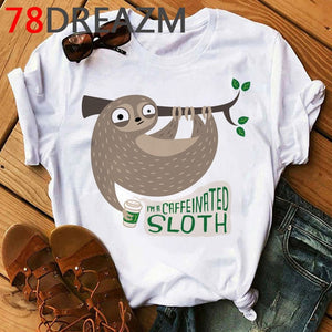 Funny Animal Sloth T Shirt Women Summer