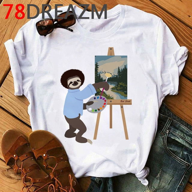 Funny Animal Sloth T Shirt Women Summer