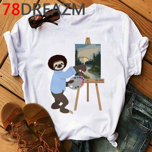 Funny Animal Sloth T Shirt Women Summer