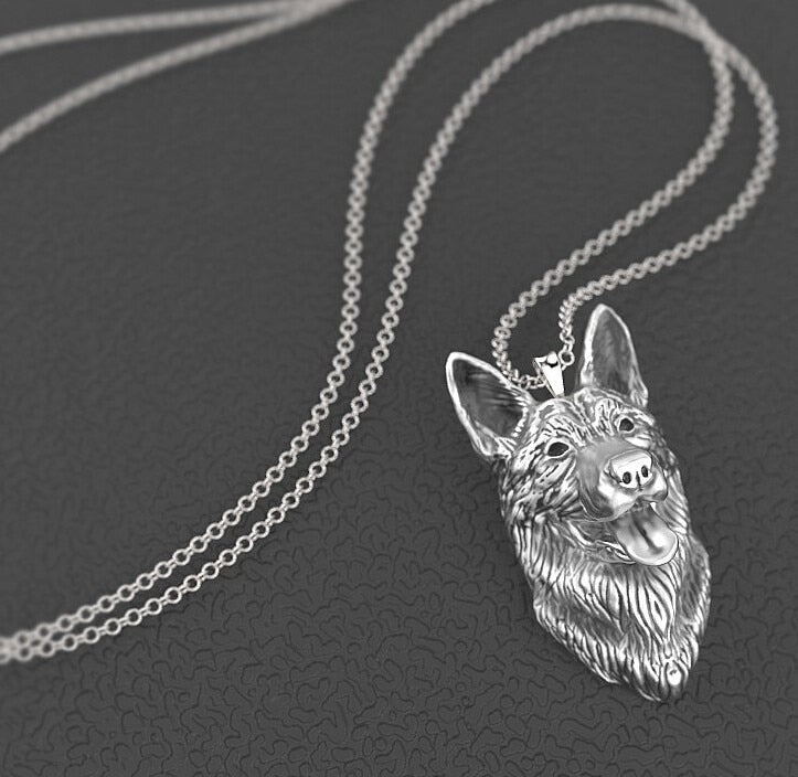 Anygifts4pets German shepherd necklace dog pendant