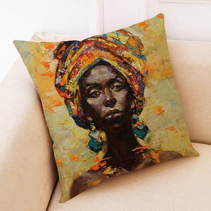 African Women Style Printed Cushion Home Decor