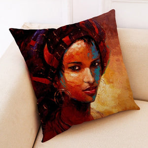 African Women Style Printed Cushion Home Decor