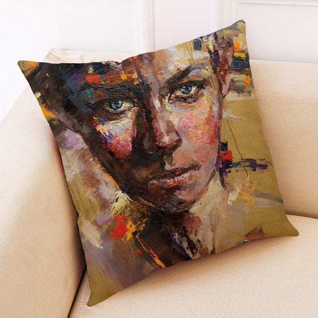 African Women Style Printed Cushion Home Decor