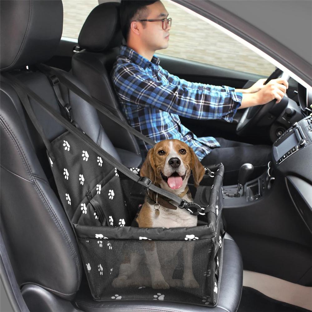 Small Dog Car Seat, Upgraded Booster Seat for Car with Whole Sturdy PVC Bars Frame, Pet Car Seat for Medium Dogs Under 11 lb, Waterproof Anti-Skid Mat Included