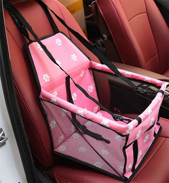 Small Dog Car Seat, Upgraded Booster Seat for Car with Whole Sturdy PVC Bars Frame, Pet Car Seat for Medium Dogs Under 11 lb, Waterproof Anti-Skid Mat Included