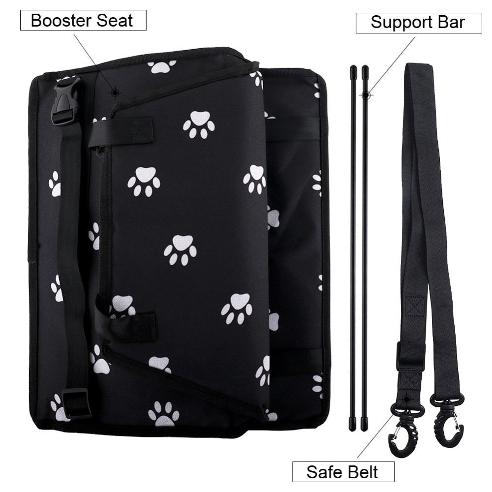 Small Dog Car Seat, Upgraded Booster Seat for Car with Whole Sturdy PVC Bars Frame, Pet Car Seat for Medium Dogs Under 11 lb, Waterproof Anti-Skid Mat Included