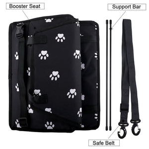 Small Dog Car Seat, Upgraded Booster Seat for Car with Whole Sturdy PVC Bars Frame, Pet Car Seat for Medium Dogs Under 11 lb, Waterproof Anti-Skid Mat Included